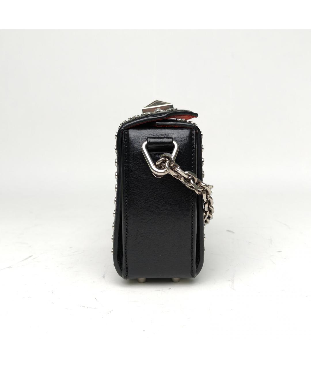 ALEXANDER MCQUEEN Черная кожаная сумка через плечо, фото 5