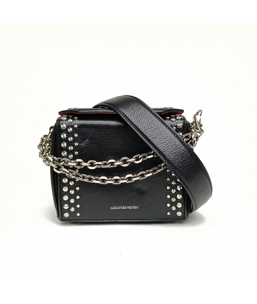 ALEXANDER MCQUEEN Черная кожаная сумка через плечо, фото 2