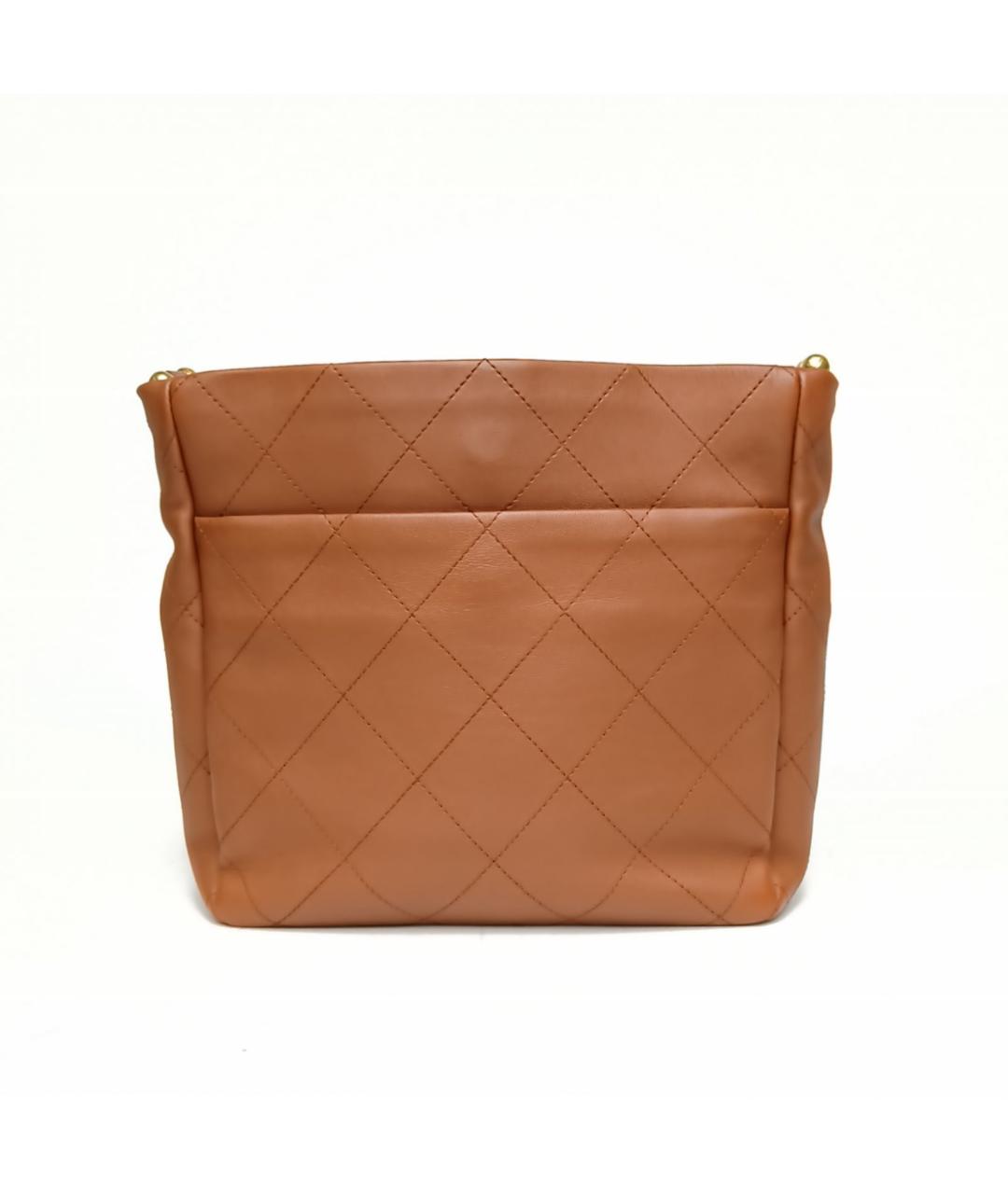 CHANEL Коричневая кожаная сумка через плечо, фото 4