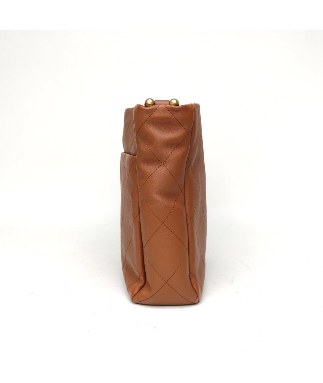CHANEL Коричневая кожаная сумка через плечо, фото 5