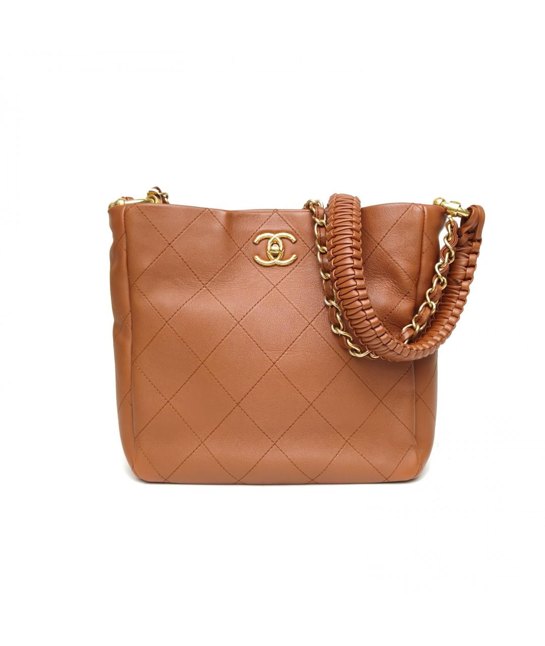 CHANEL Коричневая кожаная сумка через плечо, фото 2