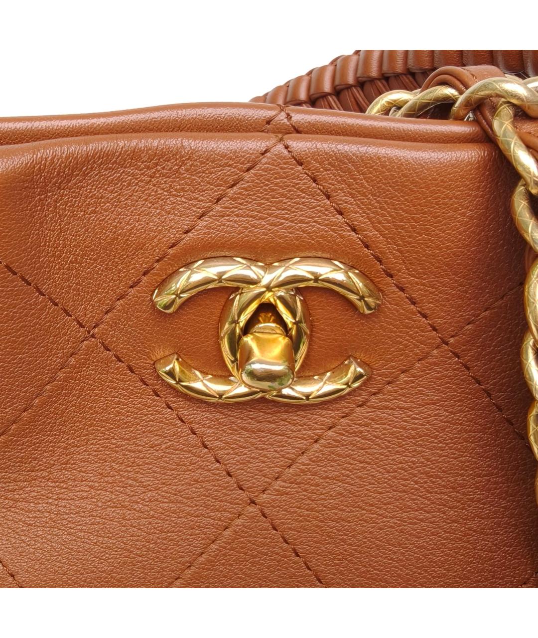 CHANEL Коричневая кожаная сумка через плечо, фото 7