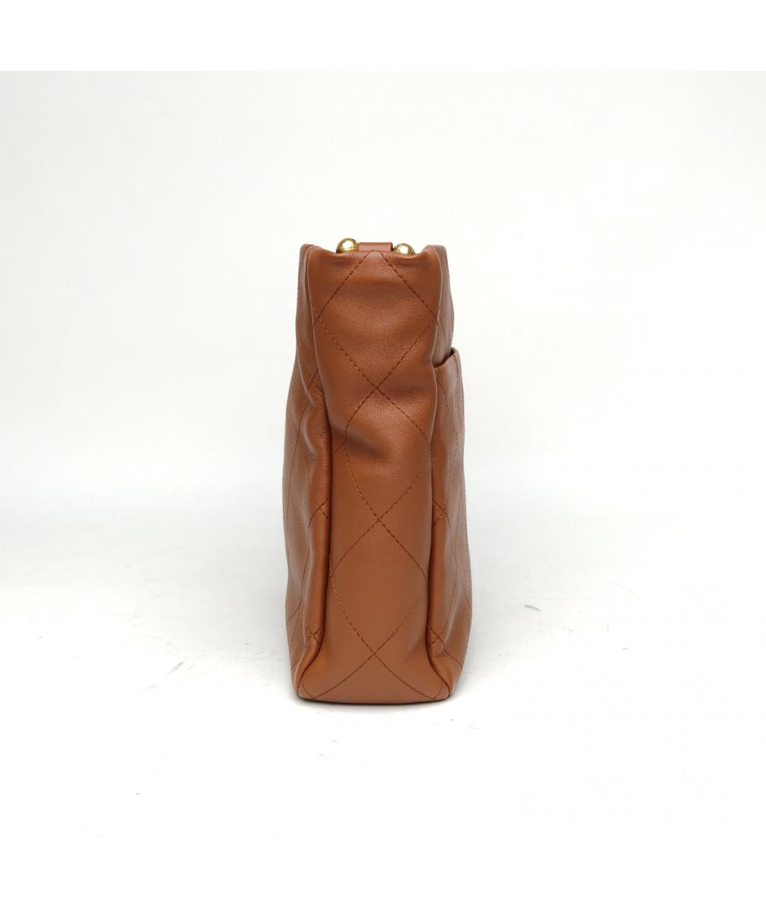CHANEL Коричневая кожаная сумка через плечо, фото 3