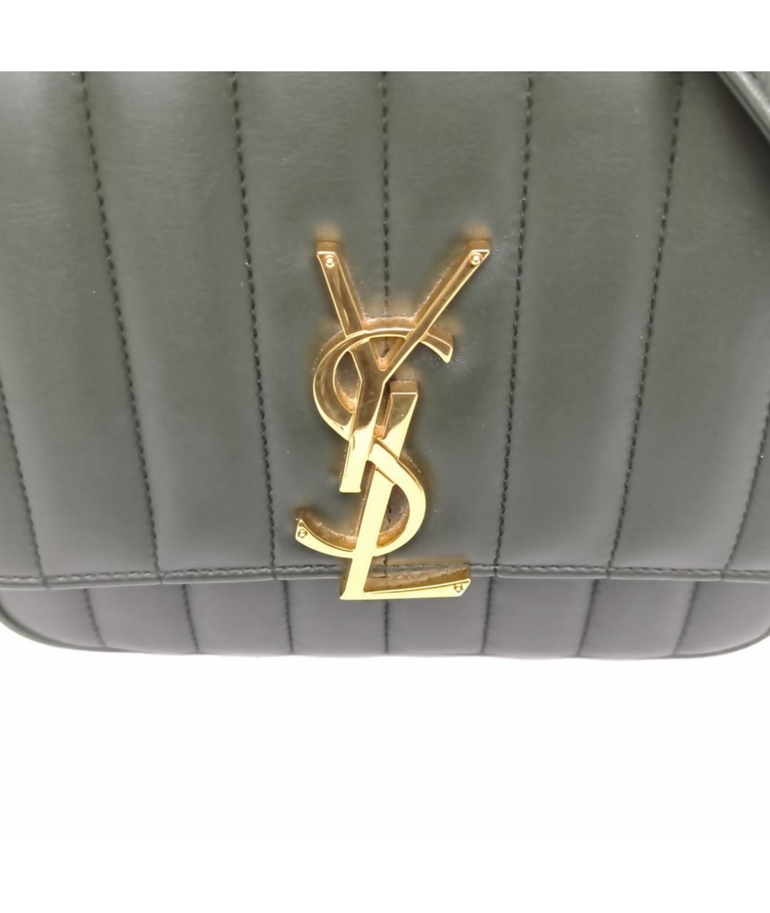 SAINT LAURENT Зеленая кожаная сумка через плечо, фото 7