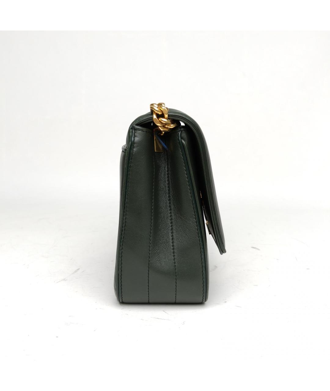 SAINT LAURENT Зеленая кожаная сумка через плечо, фото 5
