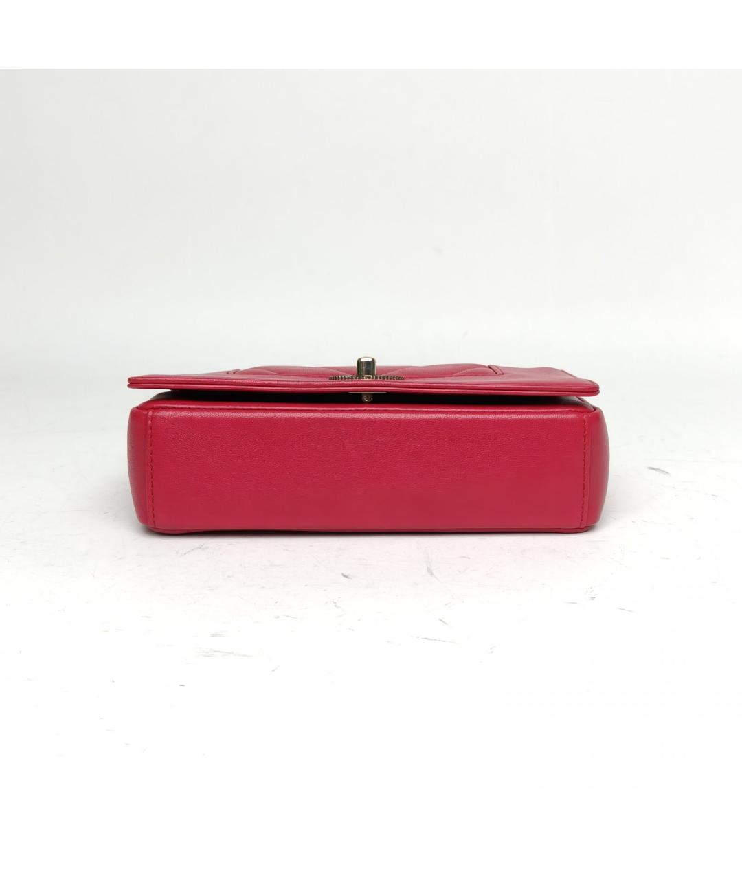 CHANEL Фуксия кожаная сумка через плечо, фото 6