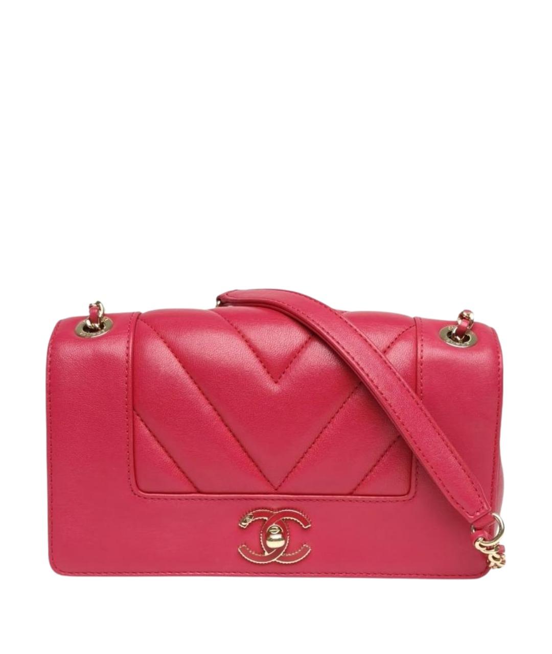 CHANEL Фуксия кожаная сумка через плечо, фото 1