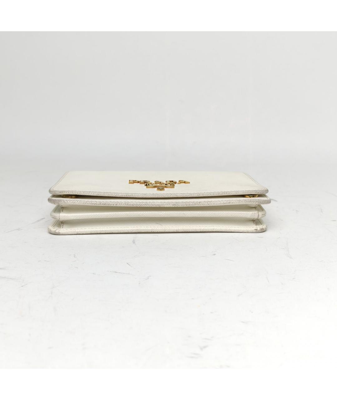 PRADA Белая кожаная сумка через плечо, фото 6