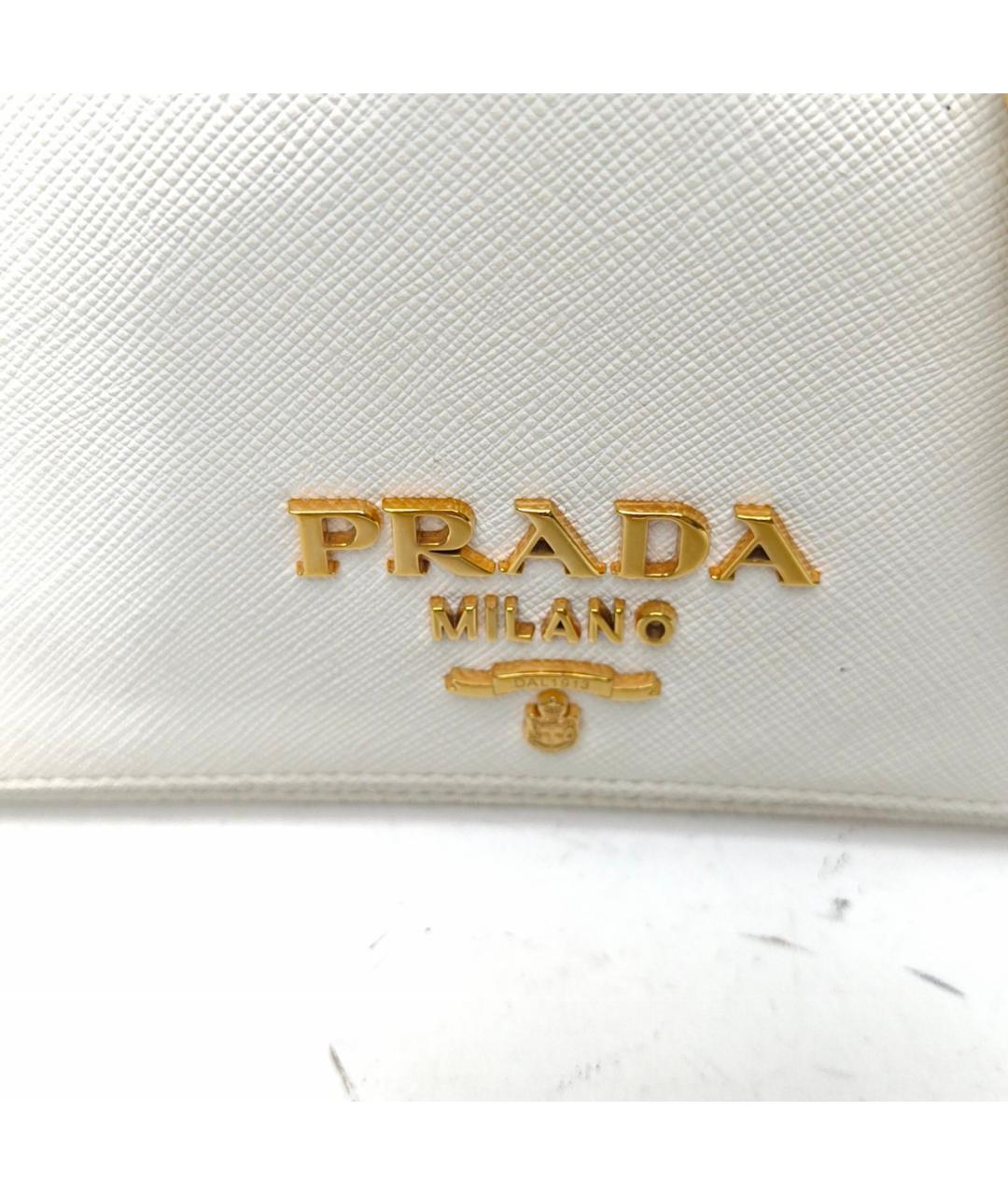 PRADA Белая кожаная сумка через плечо, фото 8