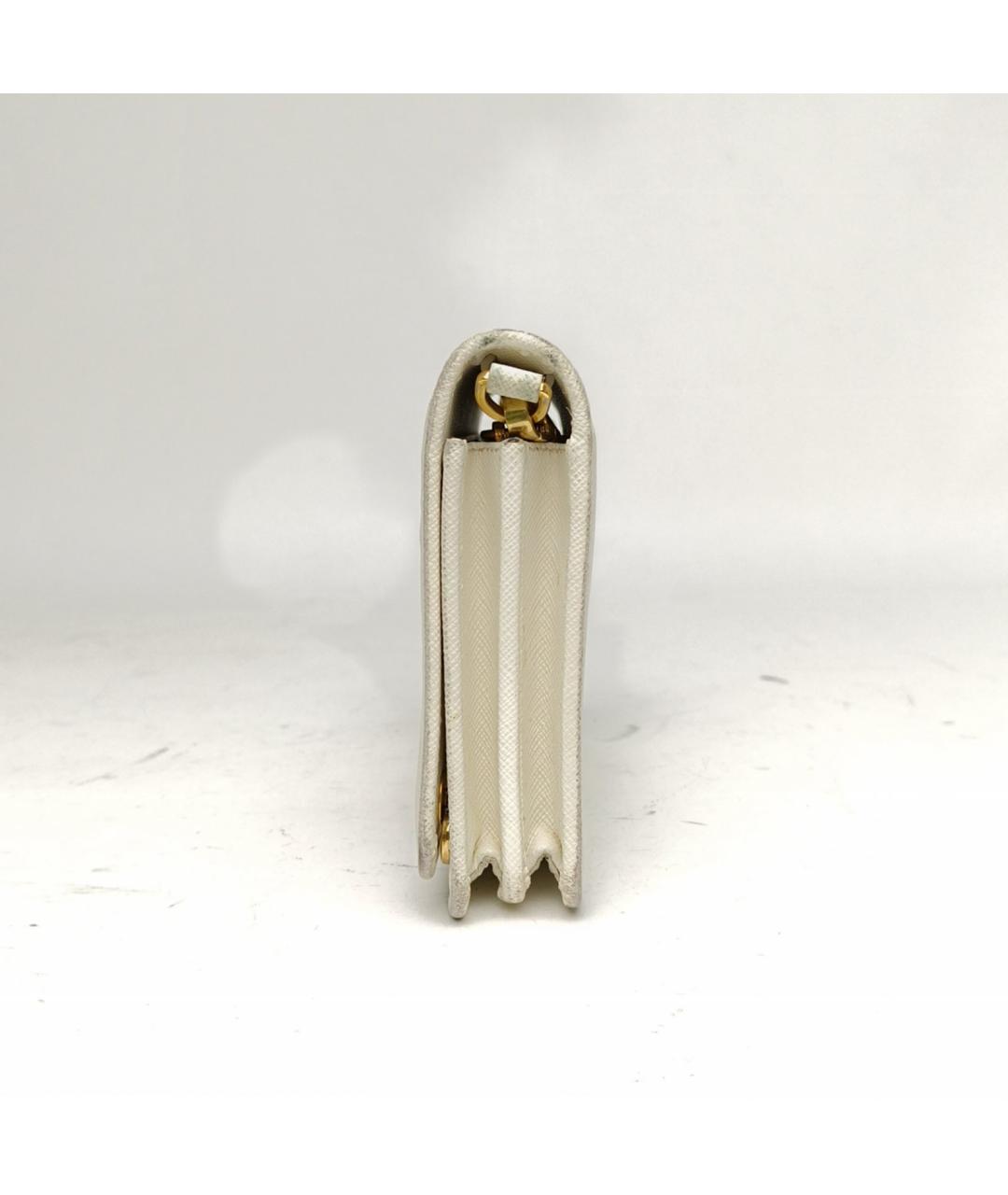 PRADA Белая кожаная сумка через плечо, фото 3