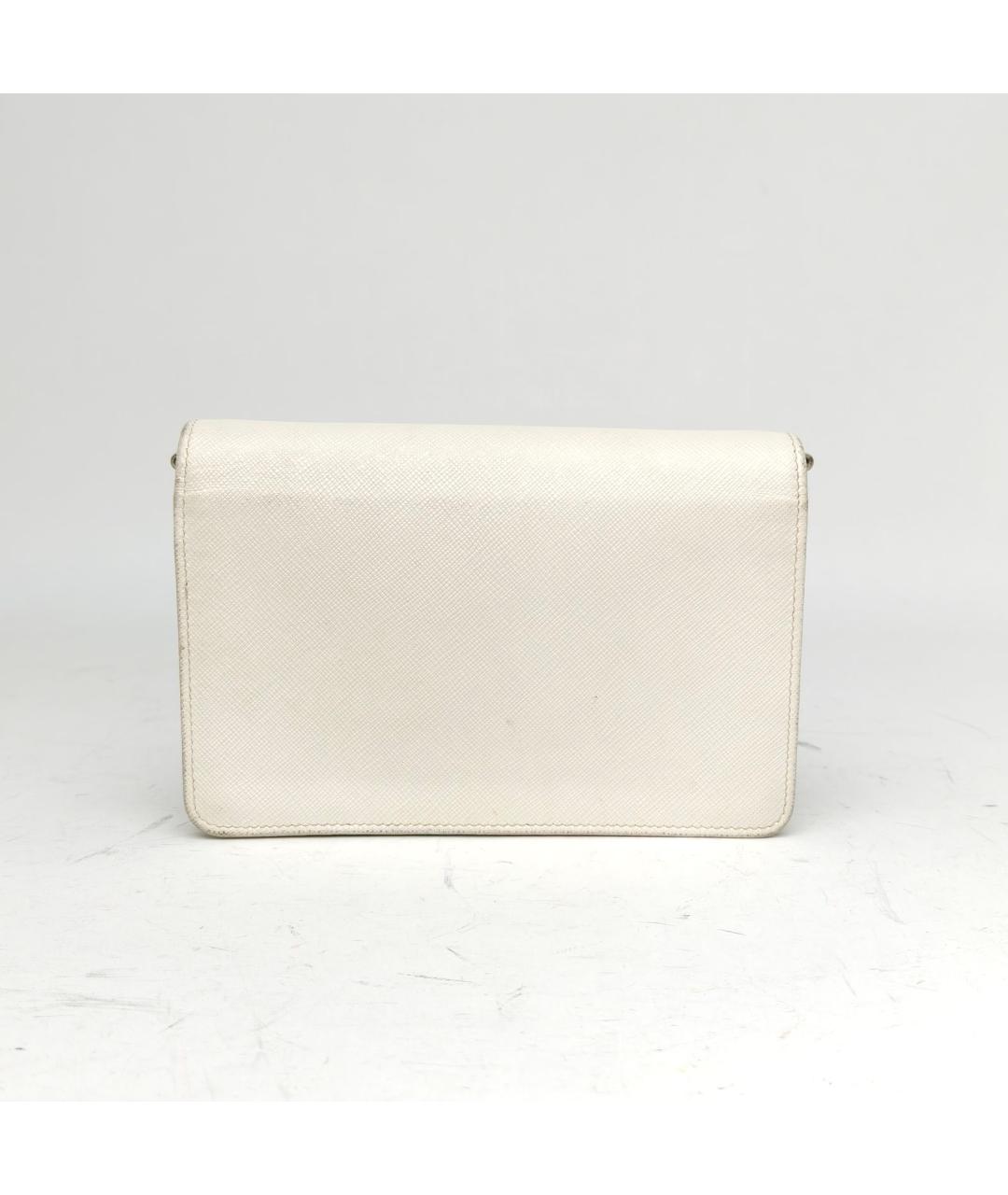 PRADA Белая кожаная сумка через плечо, фото 4