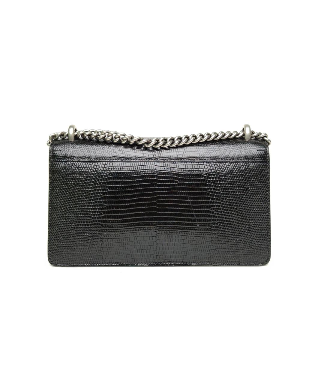 GUCCI Черная сумка через плечо из экзотической кожи, фото 4