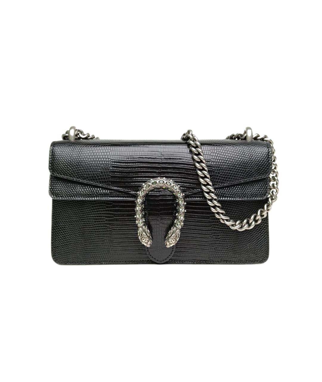 GUCCI Черная сумка через плечо из экзотической кожи, фото 1