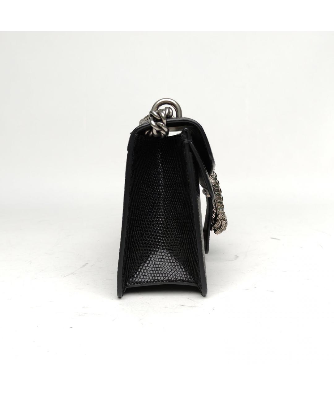 GUCCI Черная сумка через плечо из экзотической кожи, фото 5