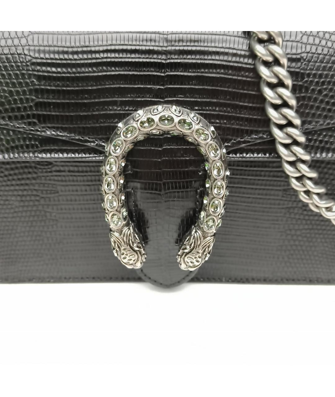 GUCCI Черная сумка через плечо из экзотической кожи, фото 8