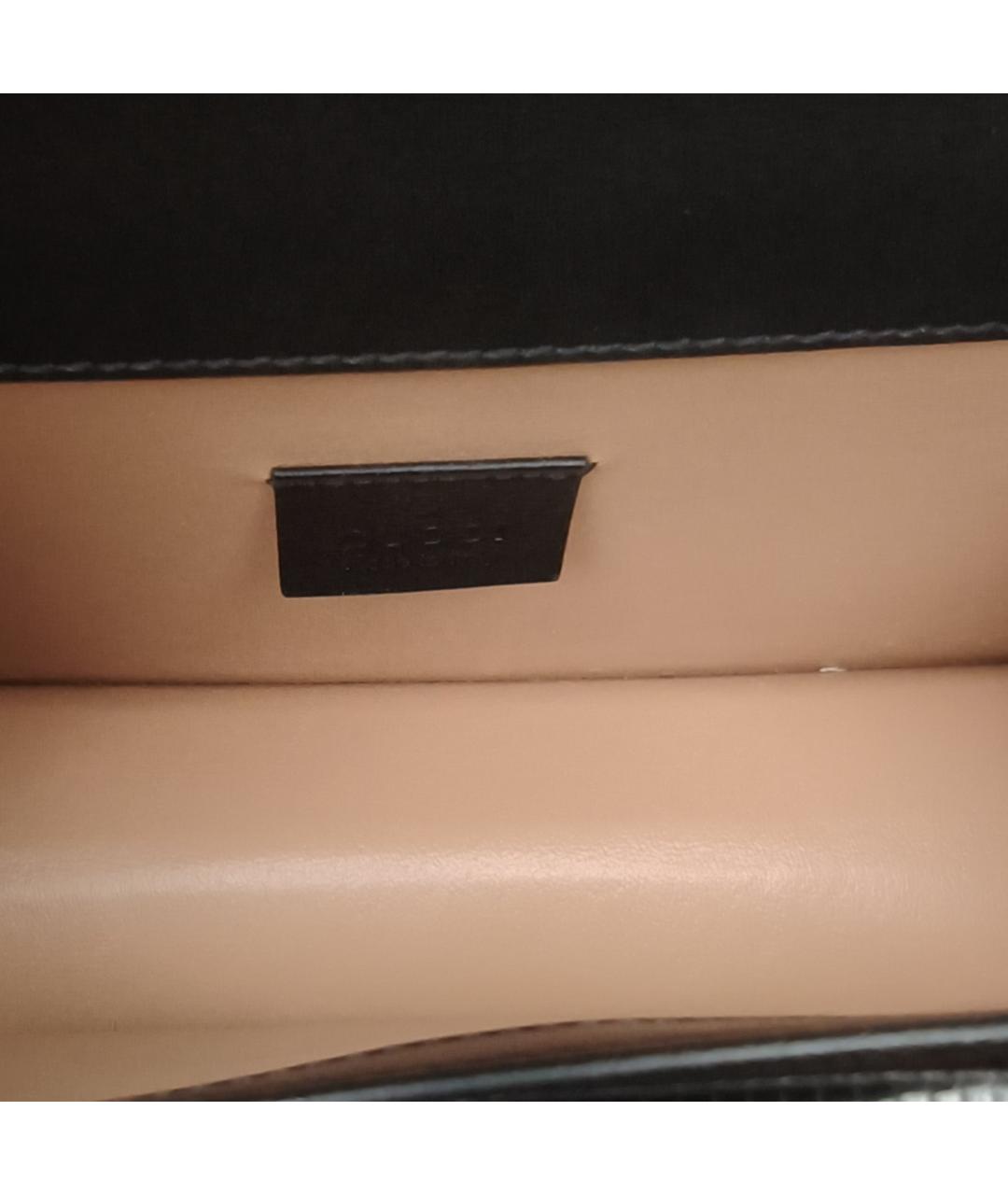 GUCCI Черная сумка через плечо из экзотической кожи, фото 7