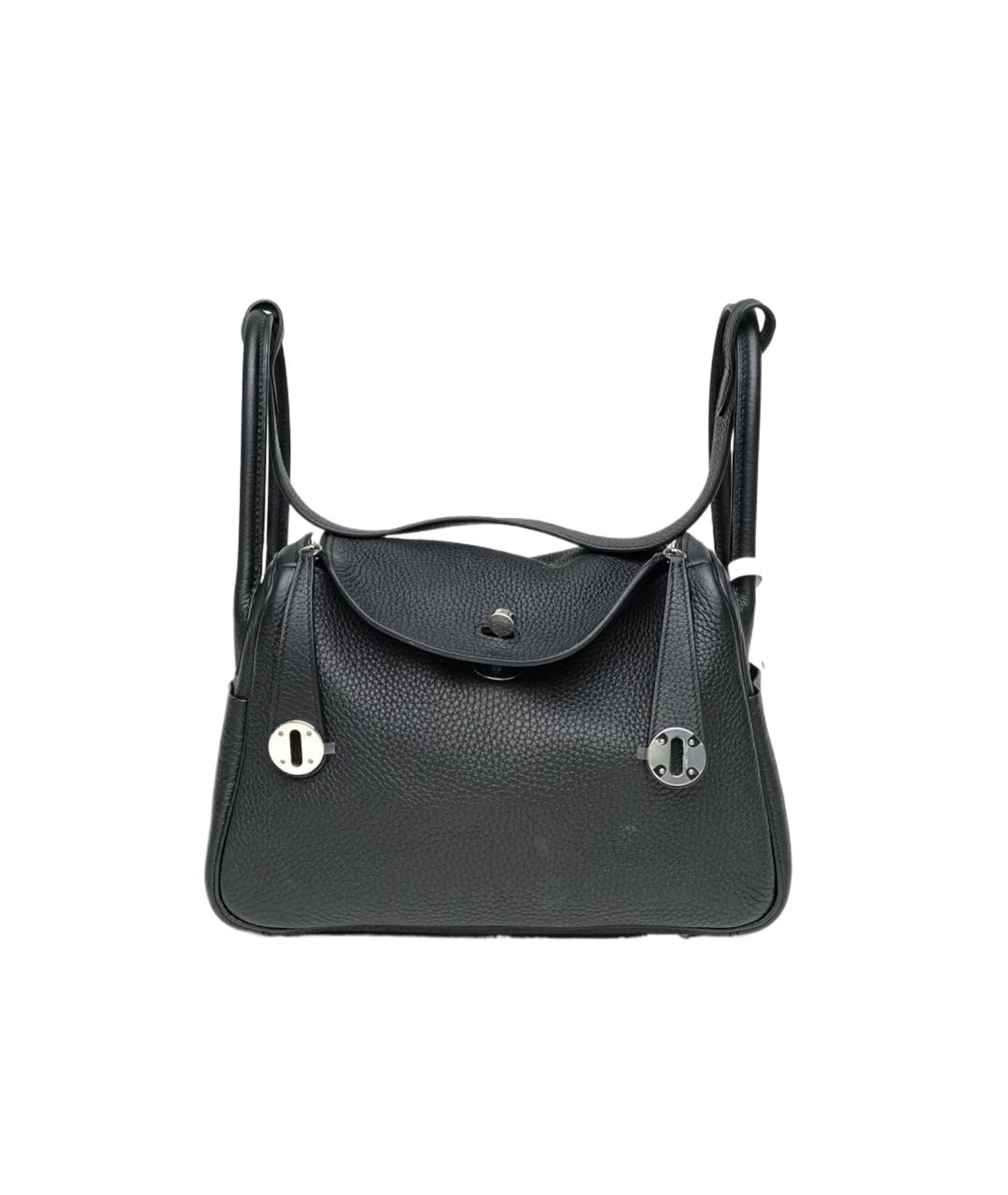 HERMES Черная кожаная сумка через плечо, фото 8