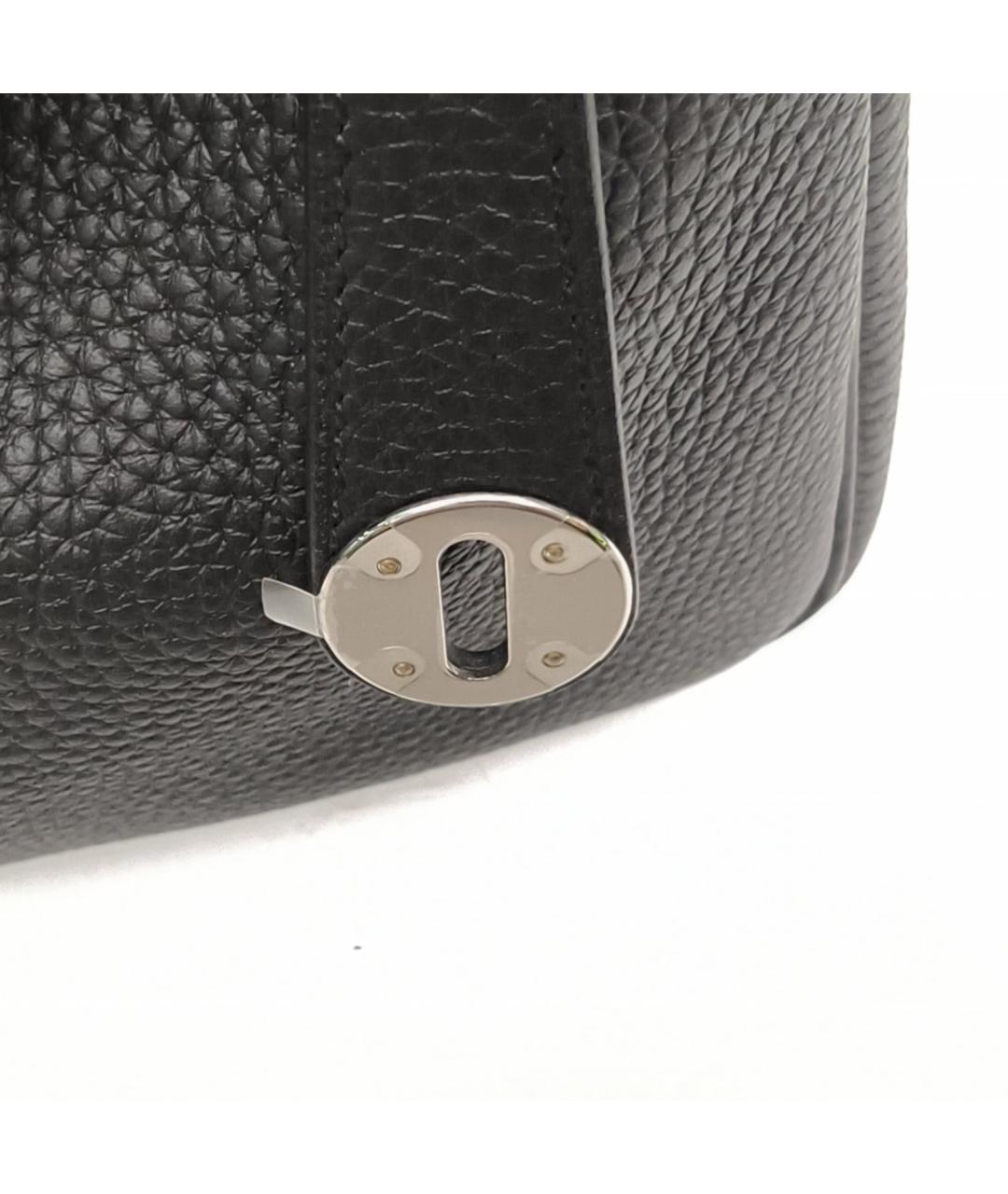 HERMES Черная кожаная сумка через плечо, фото 6
