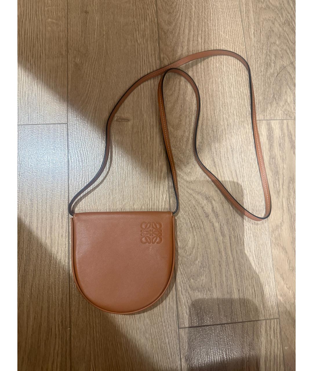 LOEWE Коричневая кожаная сумка через плечо, фото 8