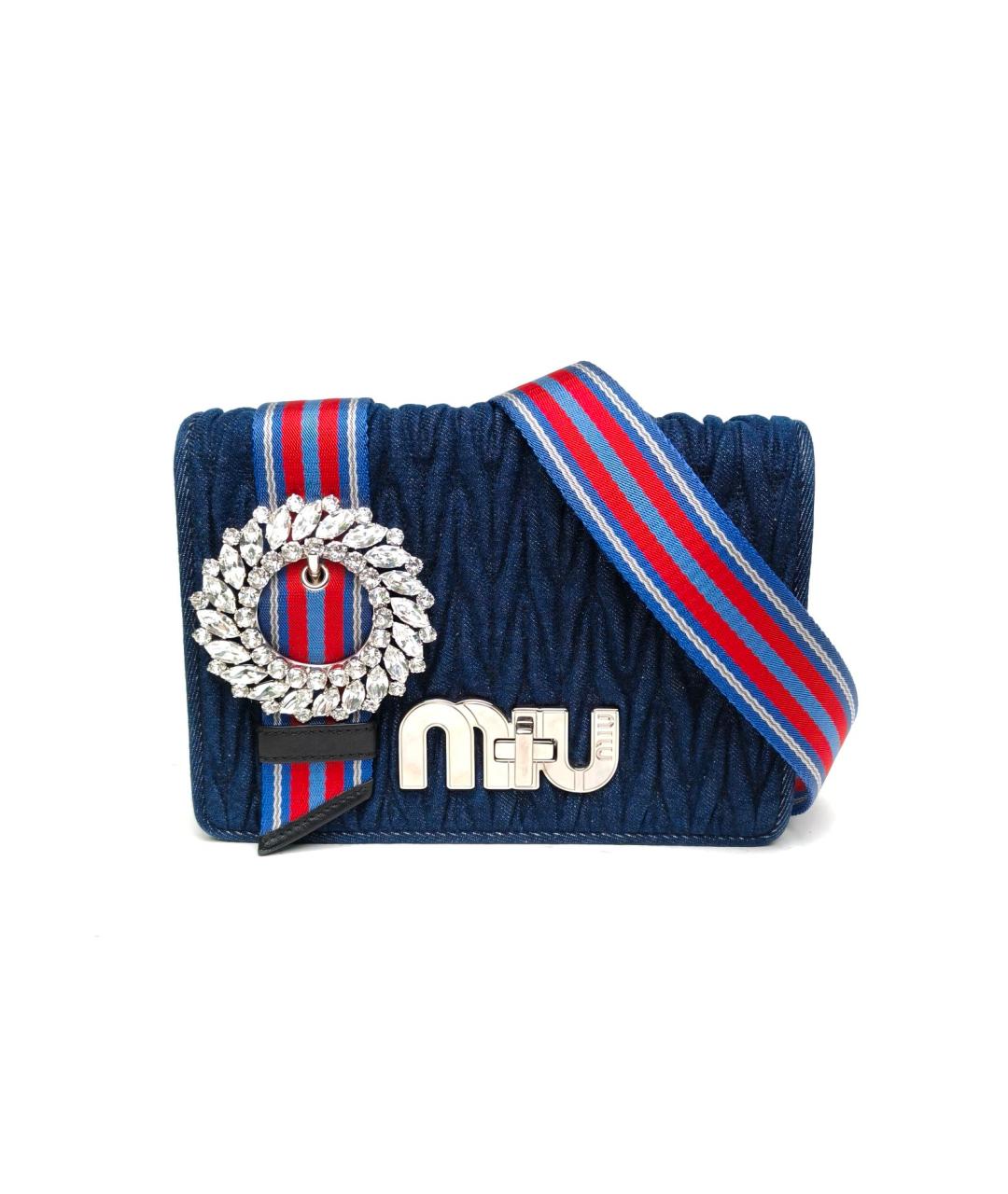 MIU MIU Синяя деним сумка через плечо, фото 2