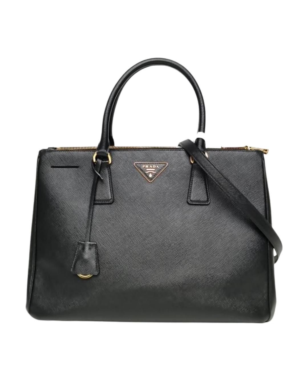 PRADA Черная кожаная сумка тоут, фото 1