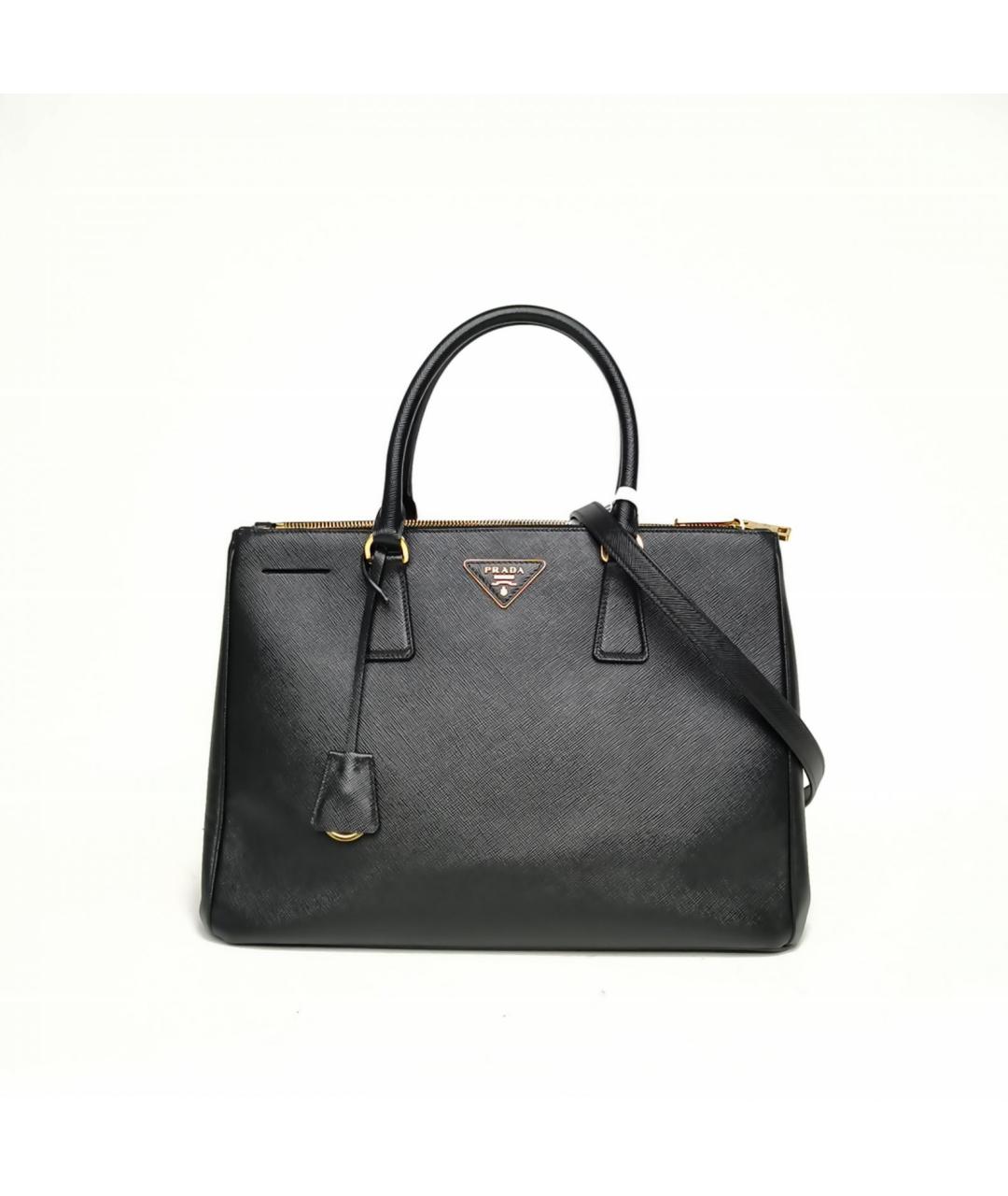 PRADA Черная кожаная сумка тоут, фото 2