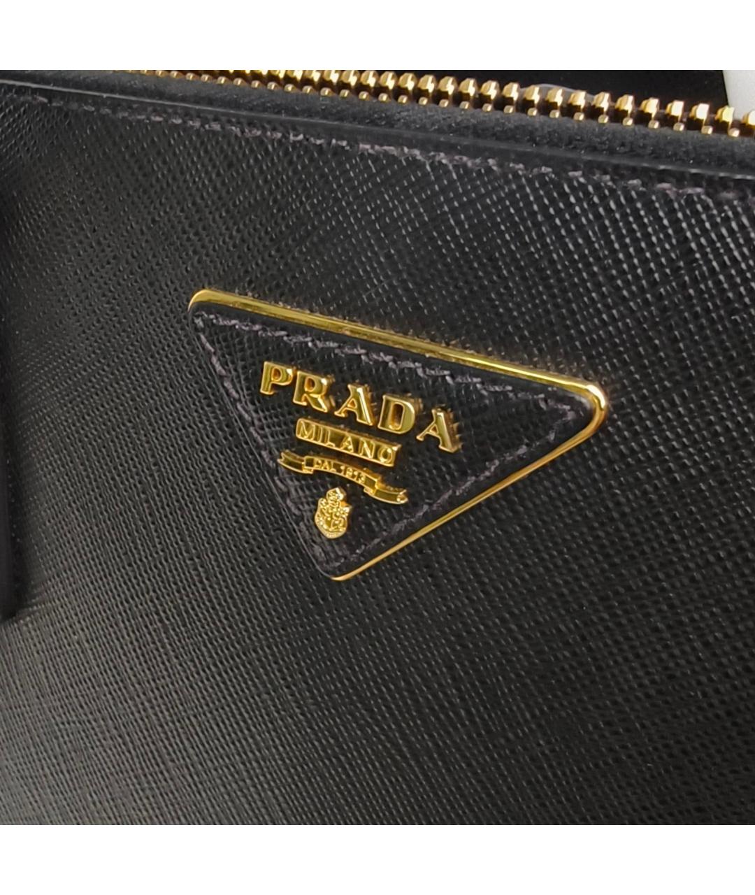 PRADA Черная кожаная сумка тоут, фото 7