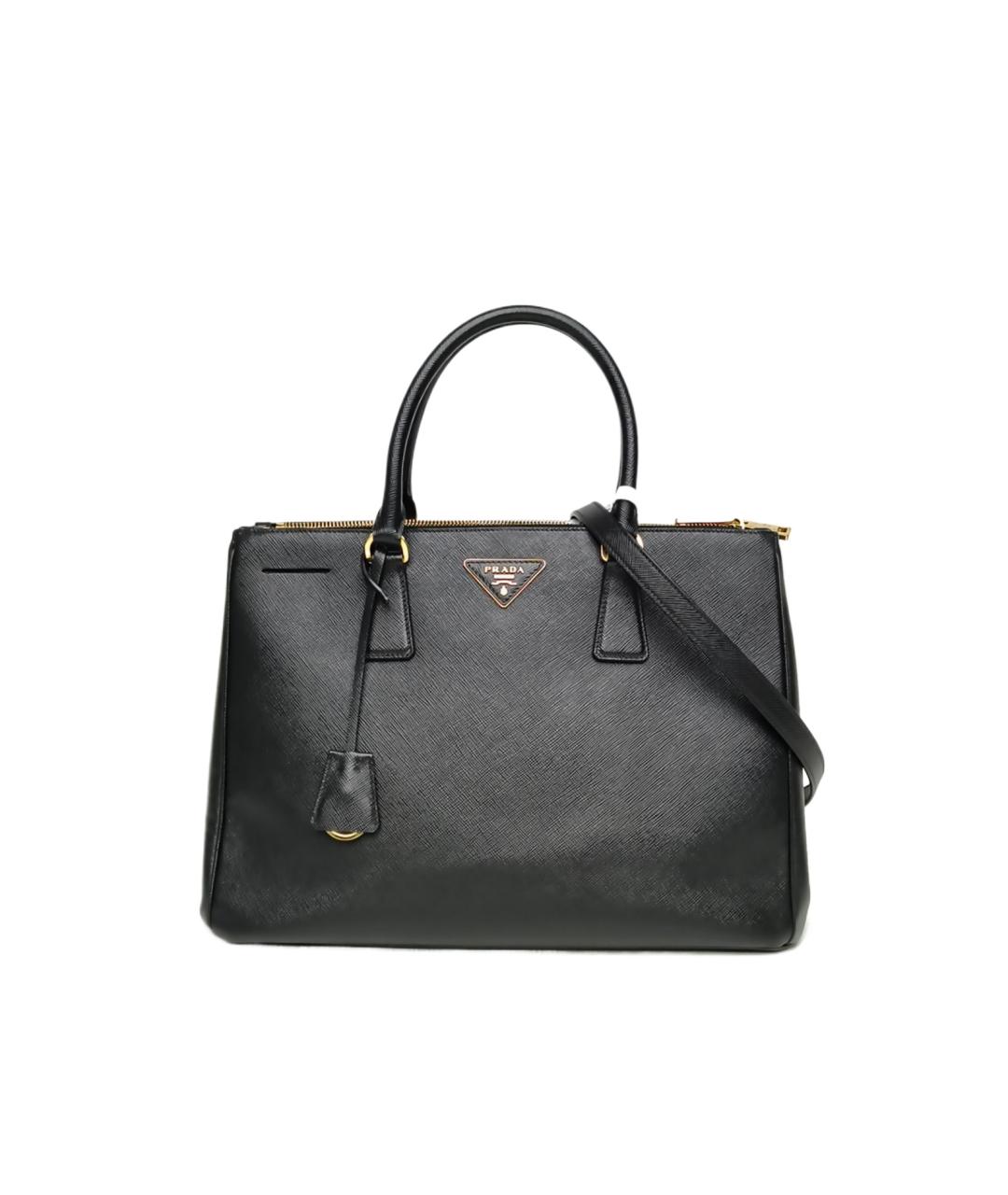 PRADA Черная кожаная сумка тоут, фото 10