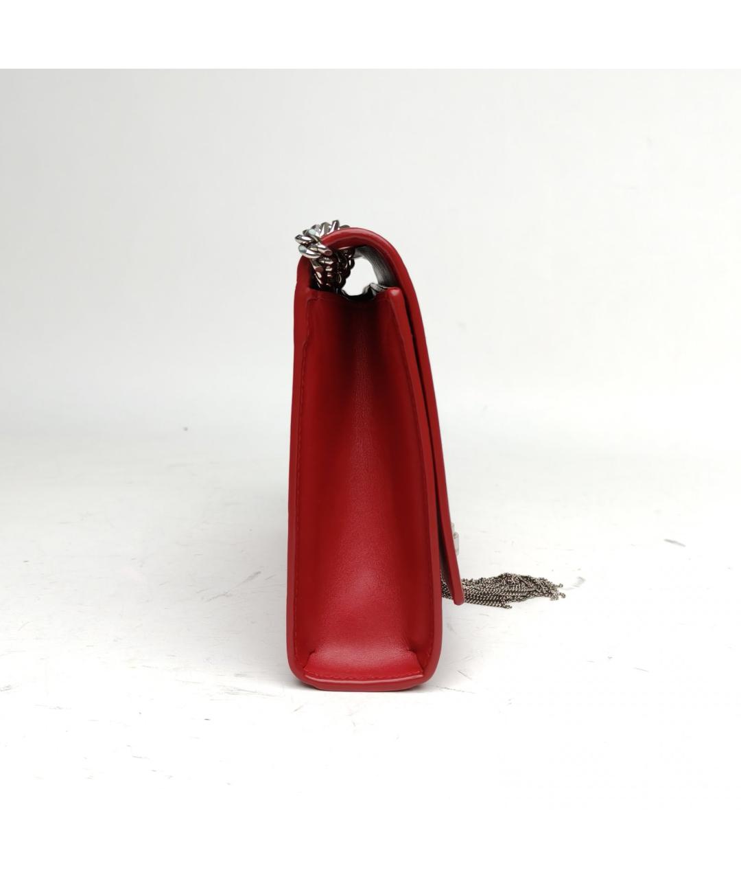 SAINT LAURENT Красная кожаная сумка через плечо, фото 5