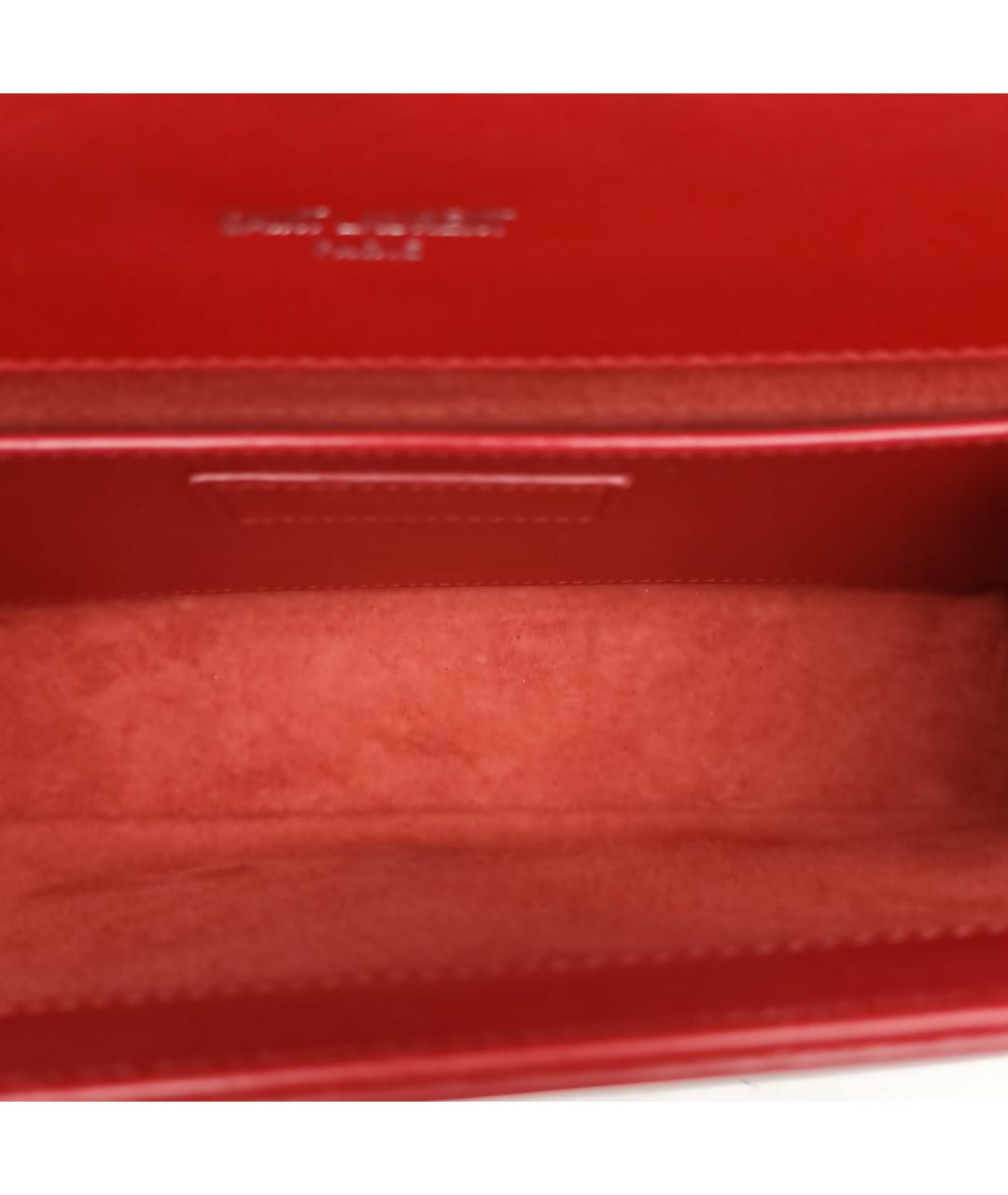 SAINT LAURENT Красная кожаная сумка через плечо, фото 7