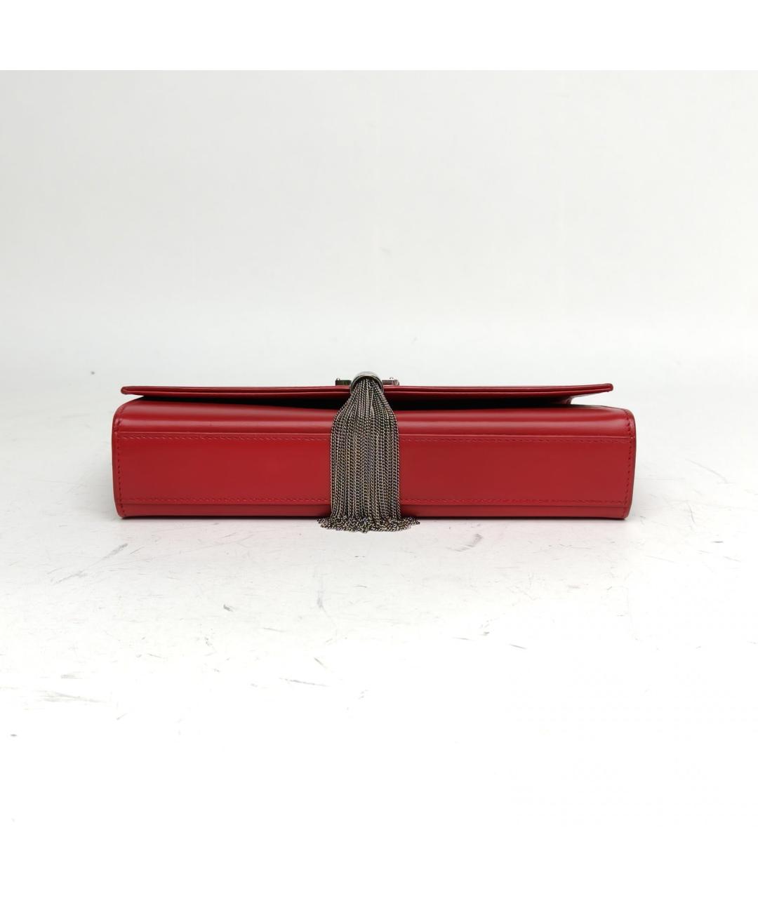 SAINT LAURENT Красная кожаная сумка через плечо, фото 6