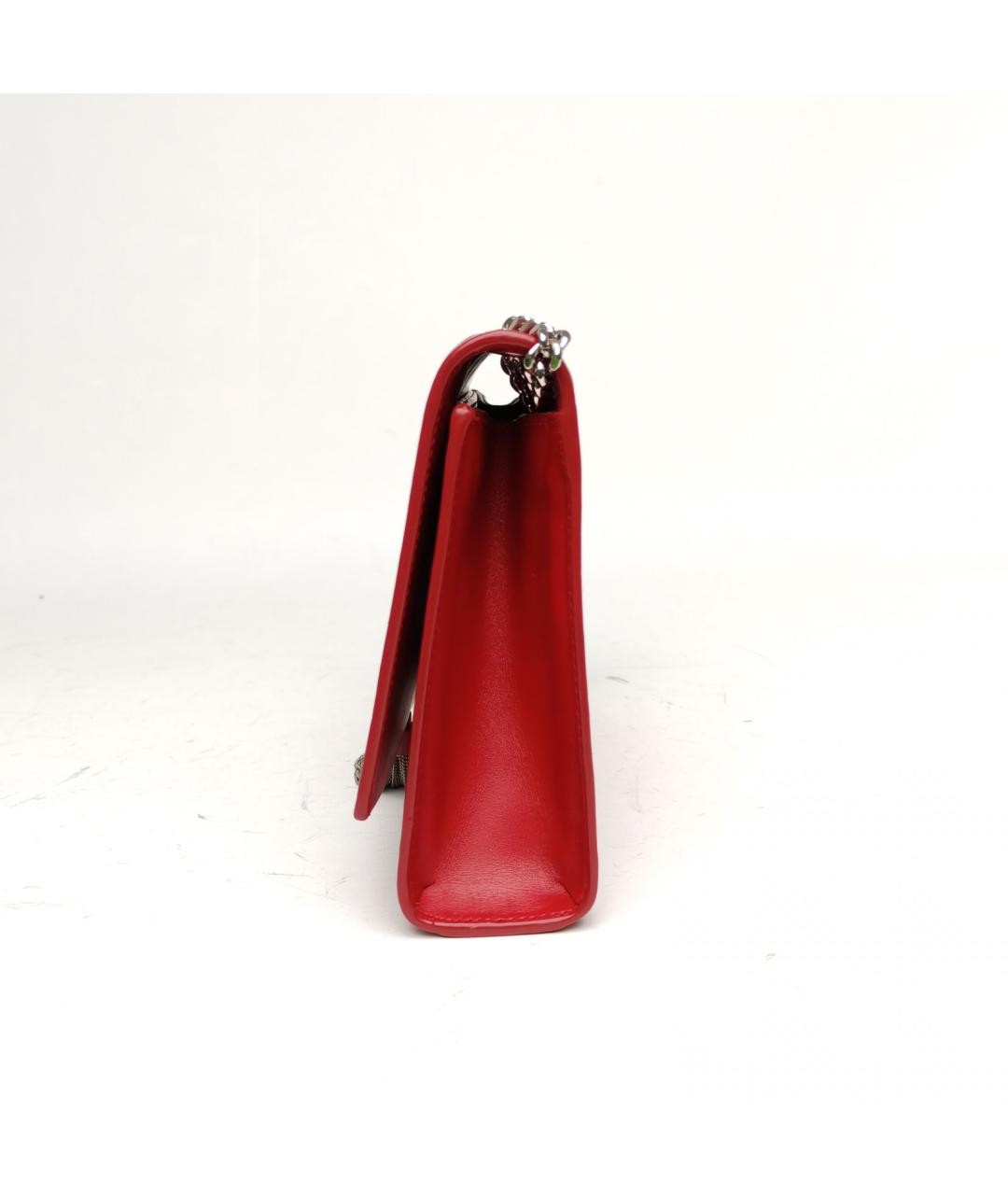 SAINT LAURENT Красная кожаная сумка через плечо, фото 3