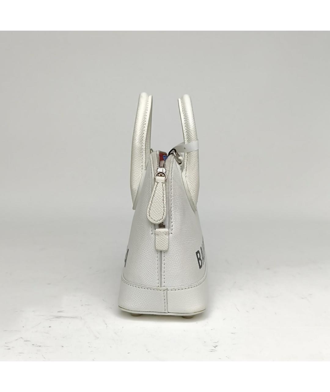 BALENCIAGA Белая кожаная сумка с короткими ручками, фото 3