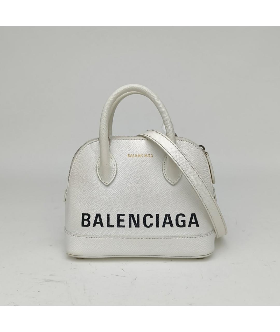 BALENCIAGA Белая кожаная сумка с короткими ручками, фото 2