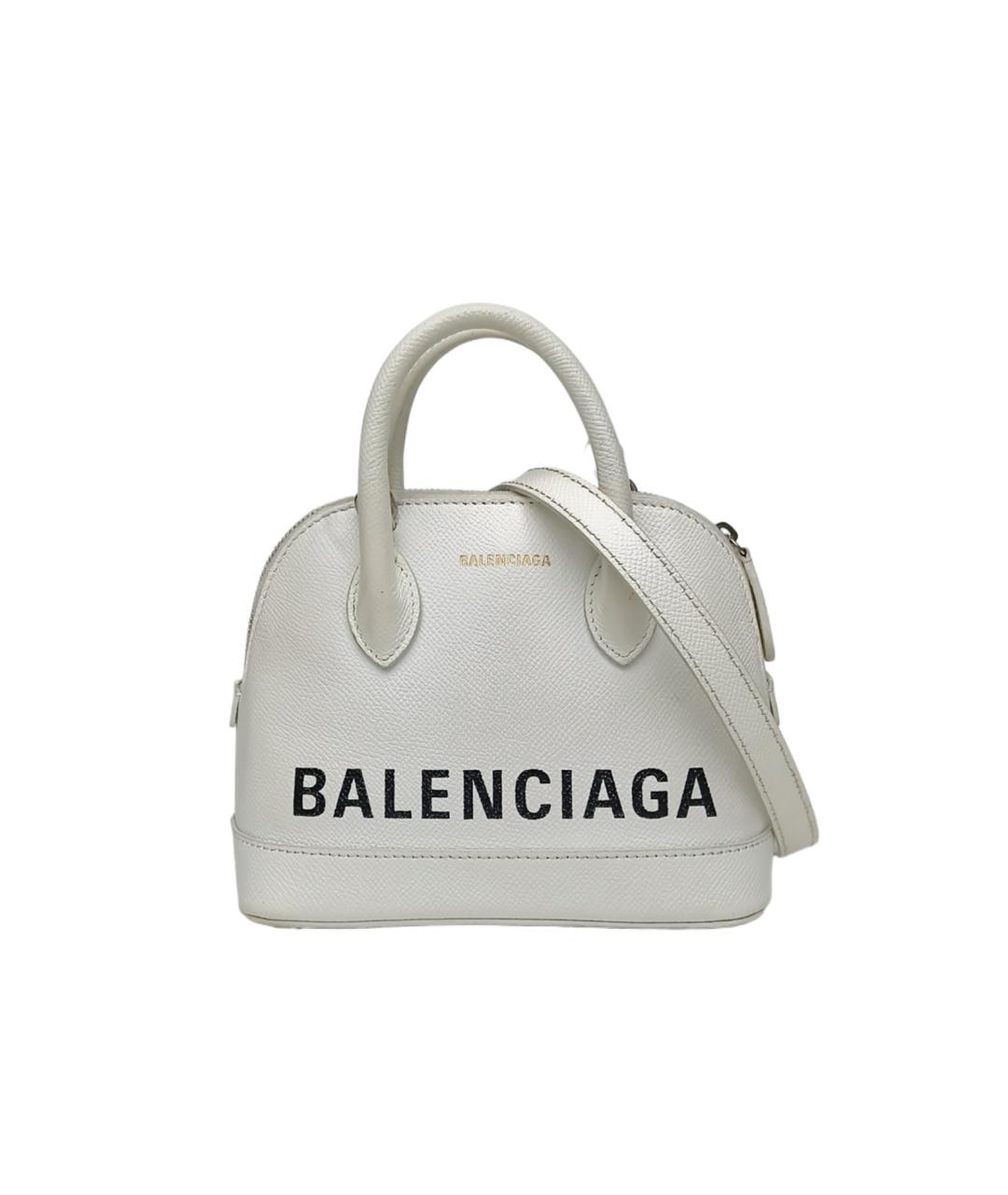 BALENCIAGA Белая кожаная сумка с короткими ручками, фото 8
