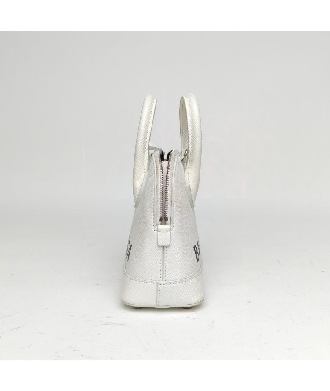 BALENCIAGA Белая кожаная сумка с короткими ручками, фото 5