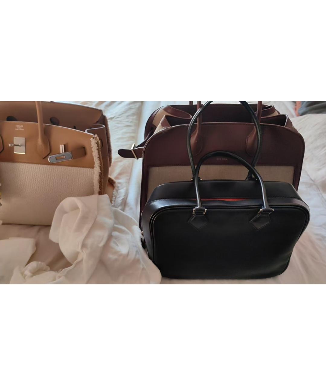 HERMES Черная кожаная сумка через плечо, фото 8