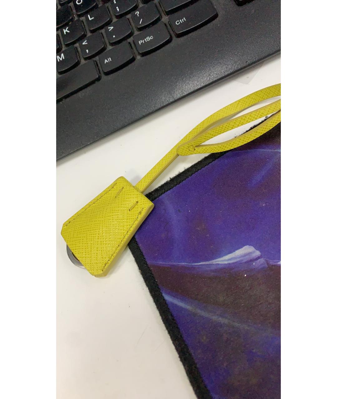 PRADA Желтая сумка с короткими ручками, фото 7