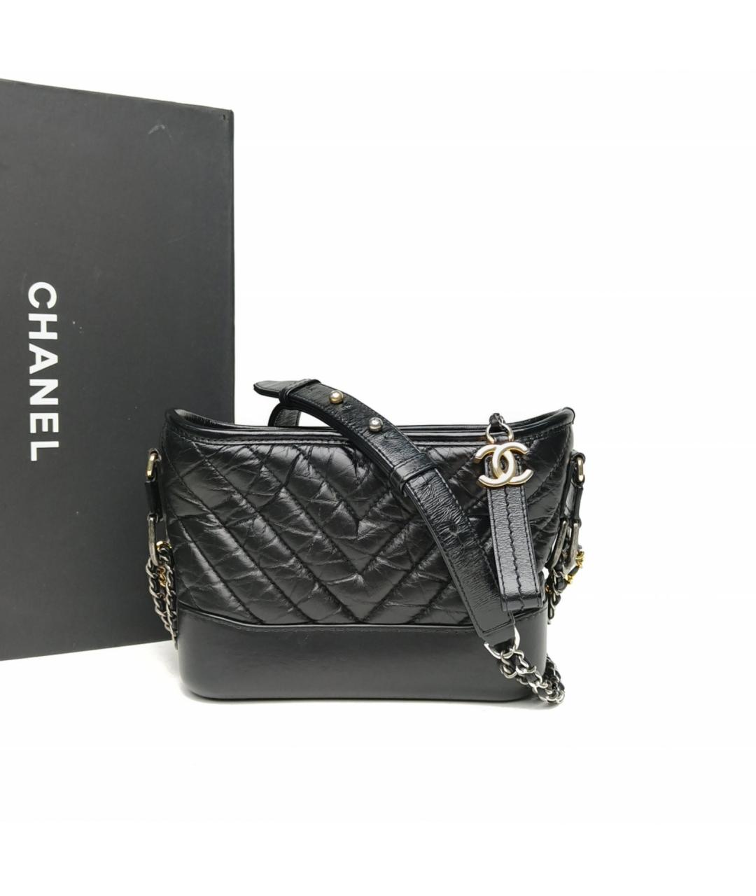 CHANEL Черная кожаная сумка через плечо, фото 9