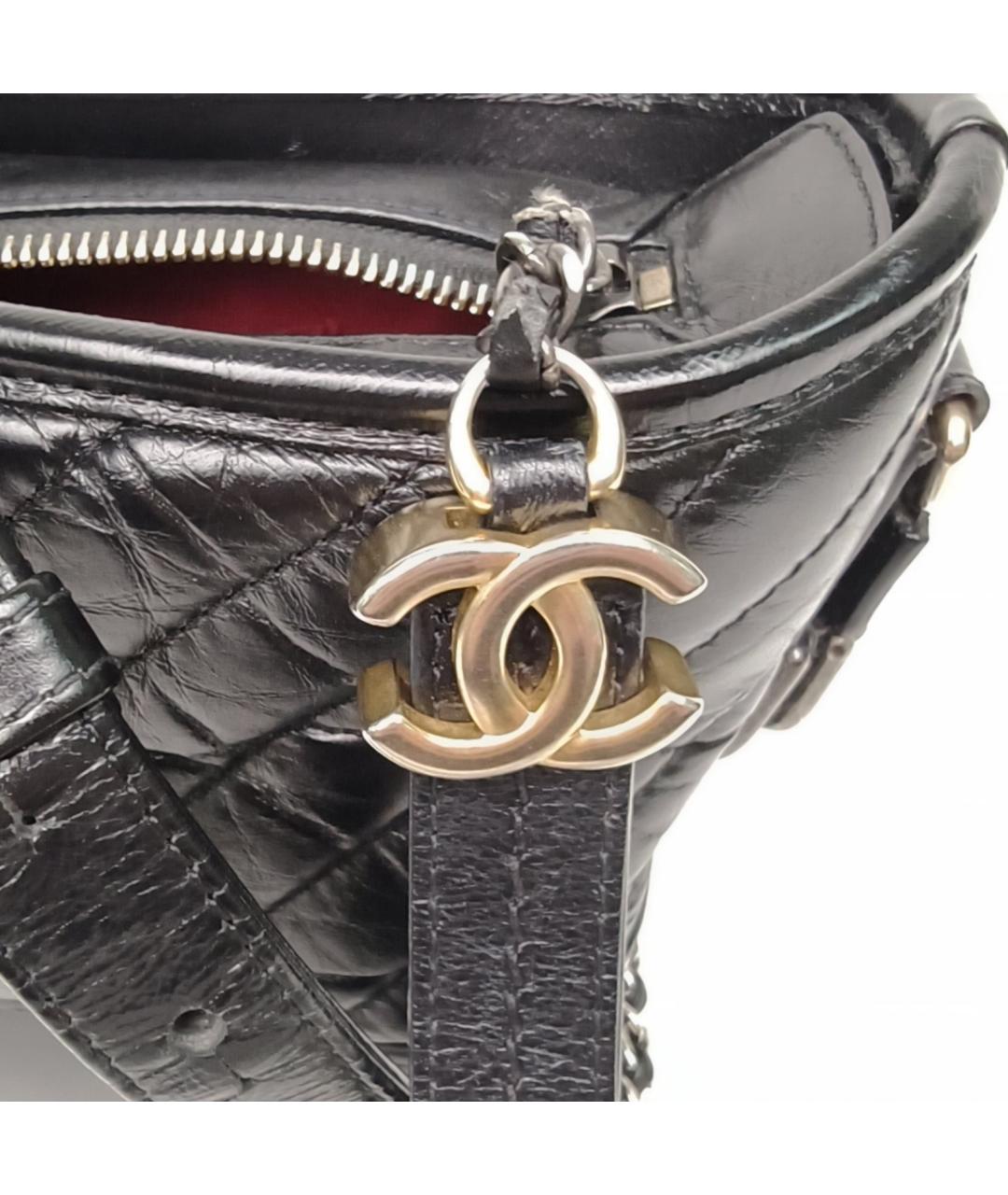 CHANEL Черная кожаная сумка через плечо, фото 7