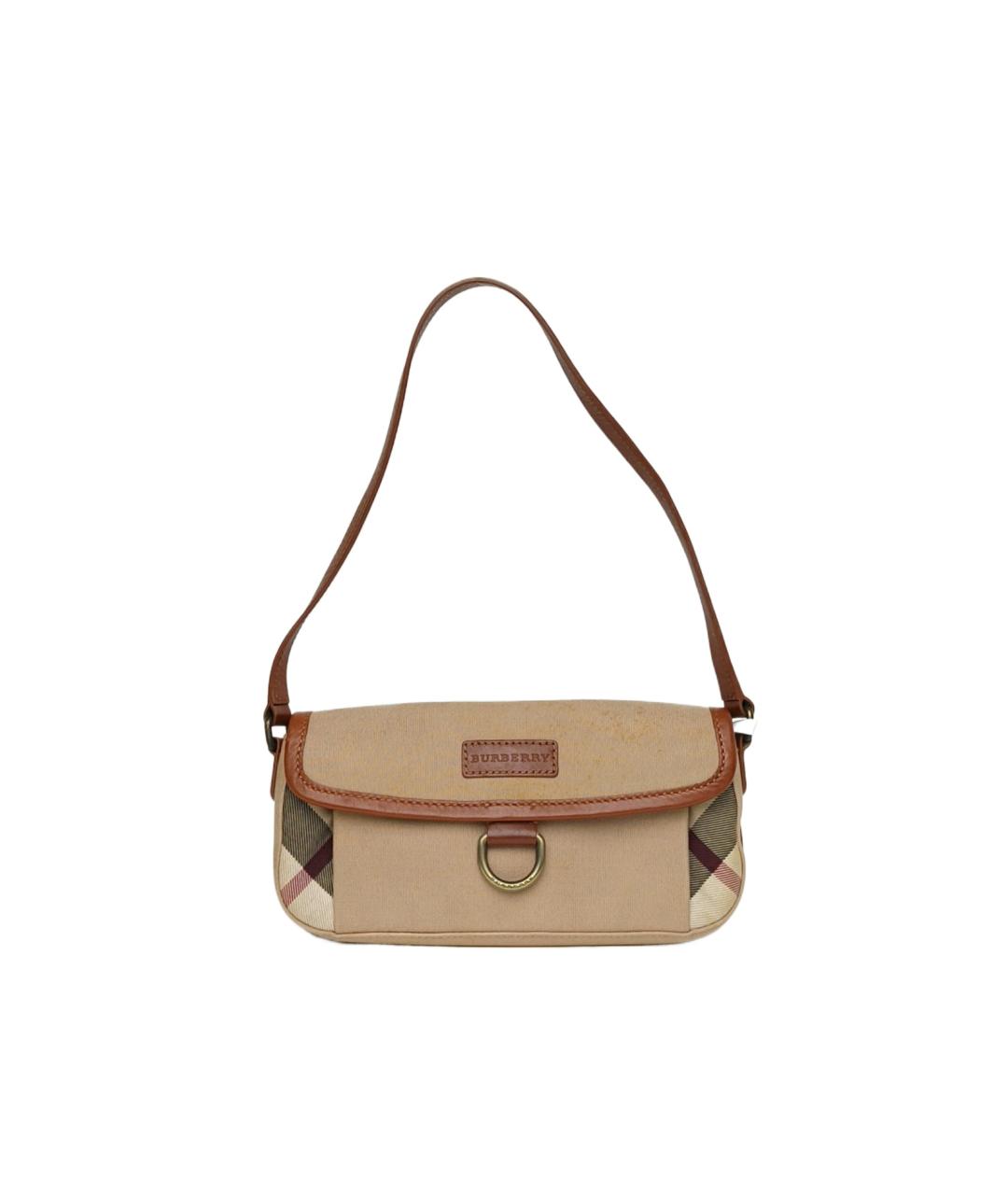BURBERRY Бежевая тканевая сумка через плечо, фото 10