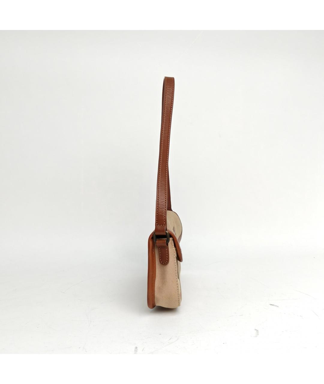 BURBERRY Бежевая тканевая сумка через плечо, фото 5