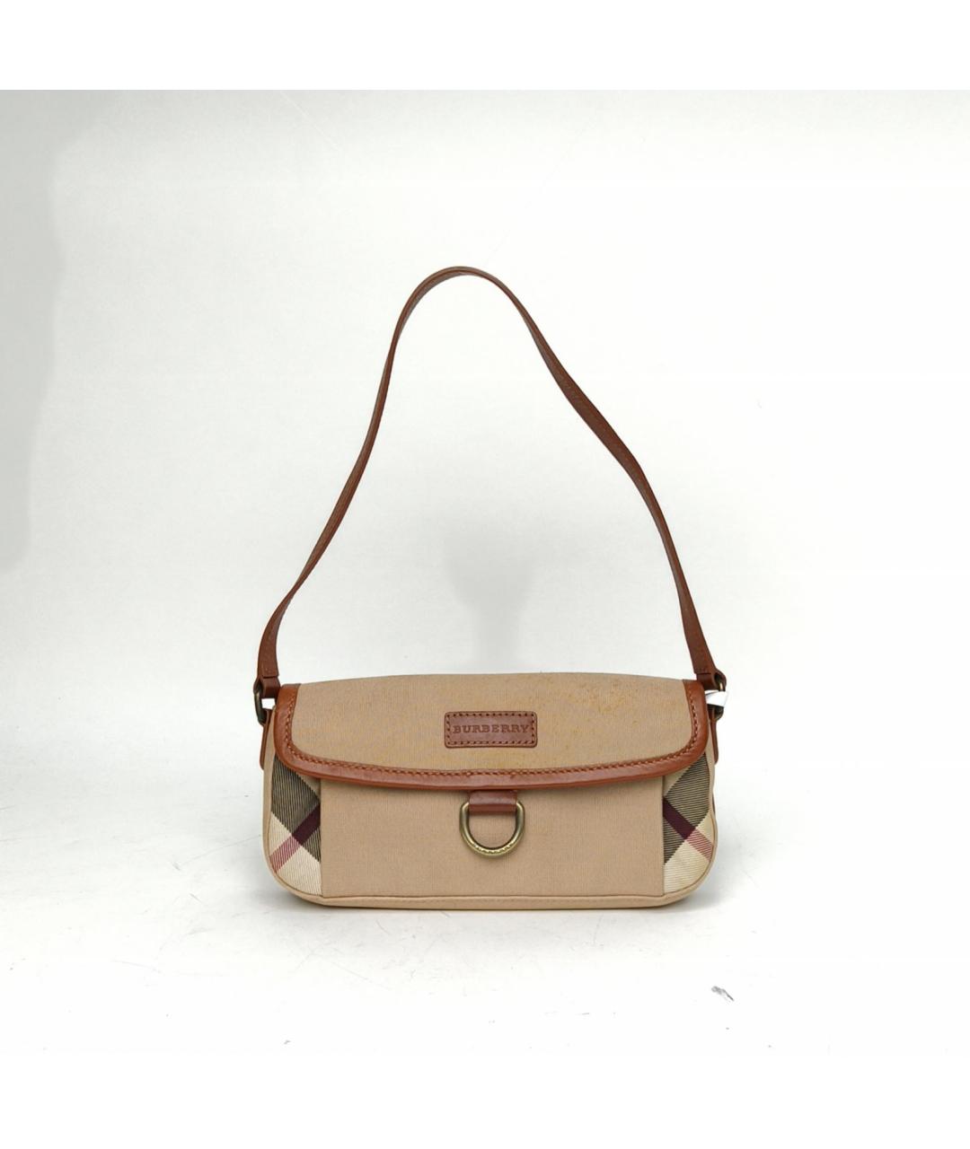 BURBERRY Бежевая тканевая сумка через плечо, фото 2
