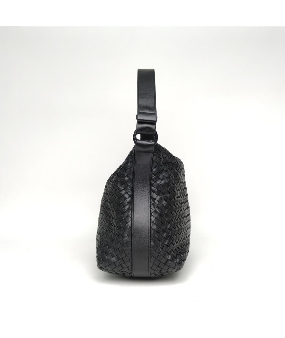 BOTTEGA VENETA Черная кожаная сумка через плечо, фото 5