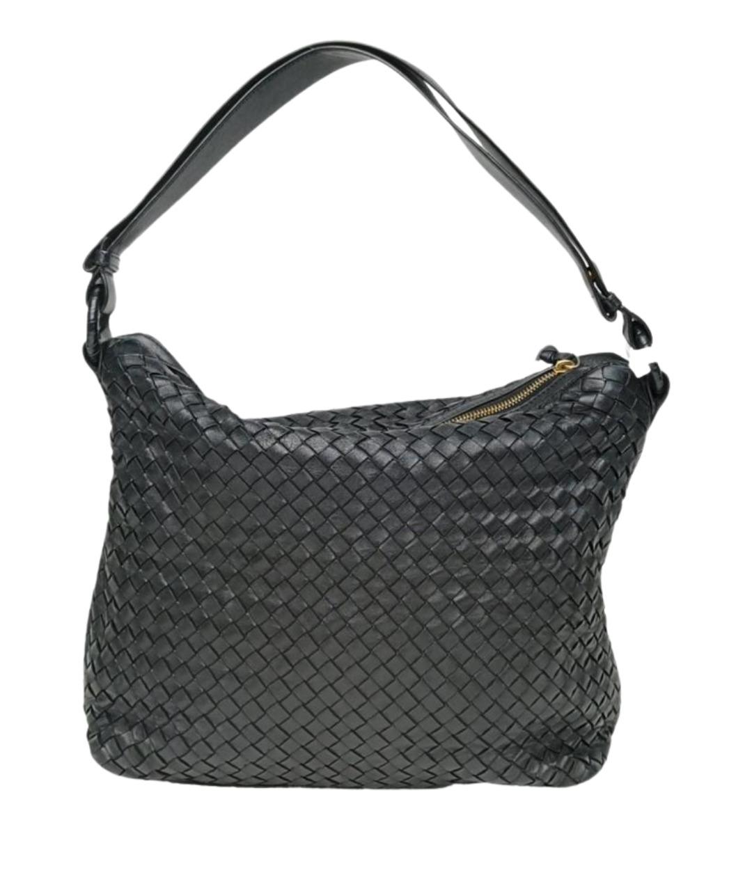 BOTTEGA VENETA Черная кожаная сумка через плечо, фото 1