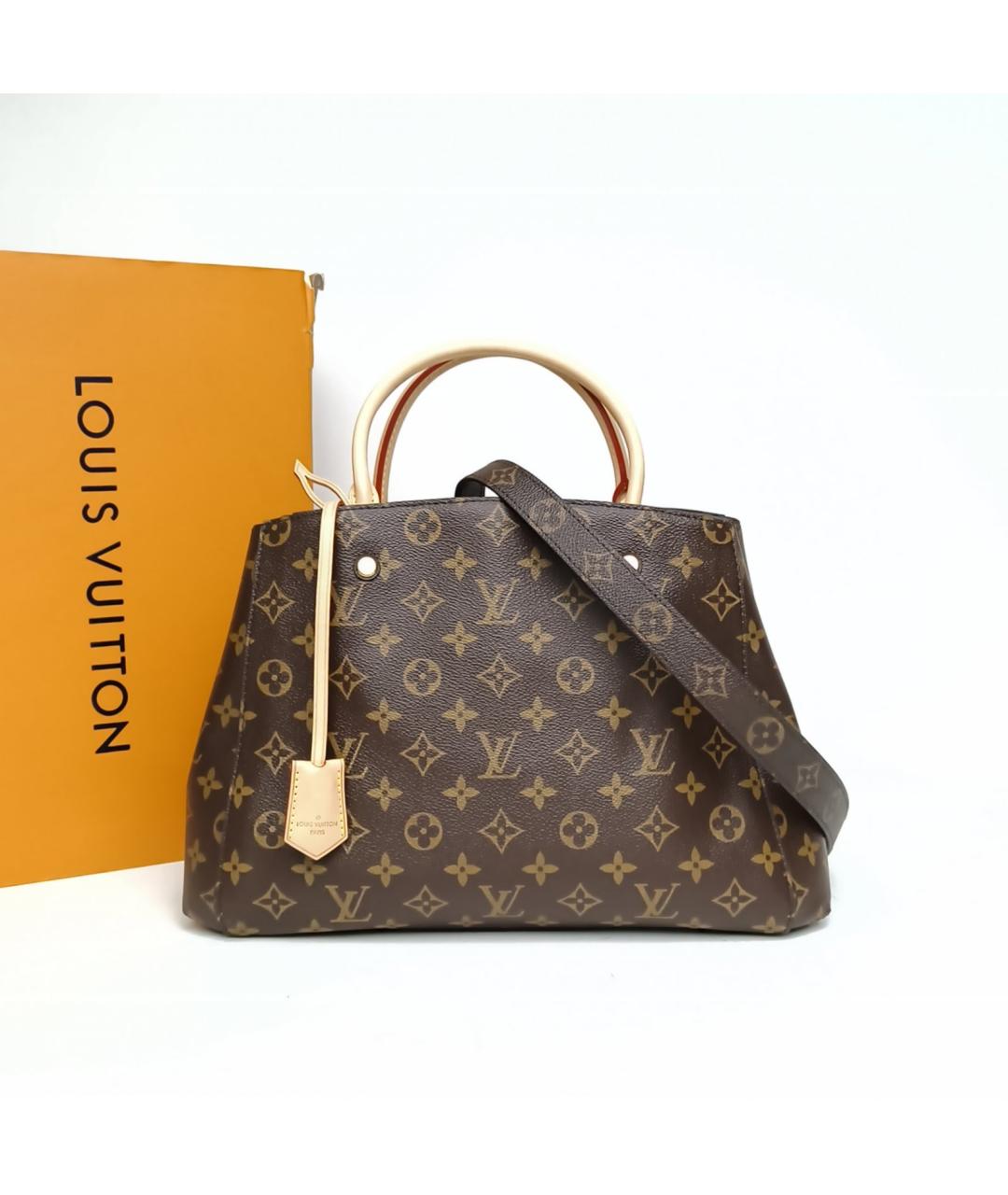 LOUIS VUITTON Коричневая сумка с короткими ручками, фото 8