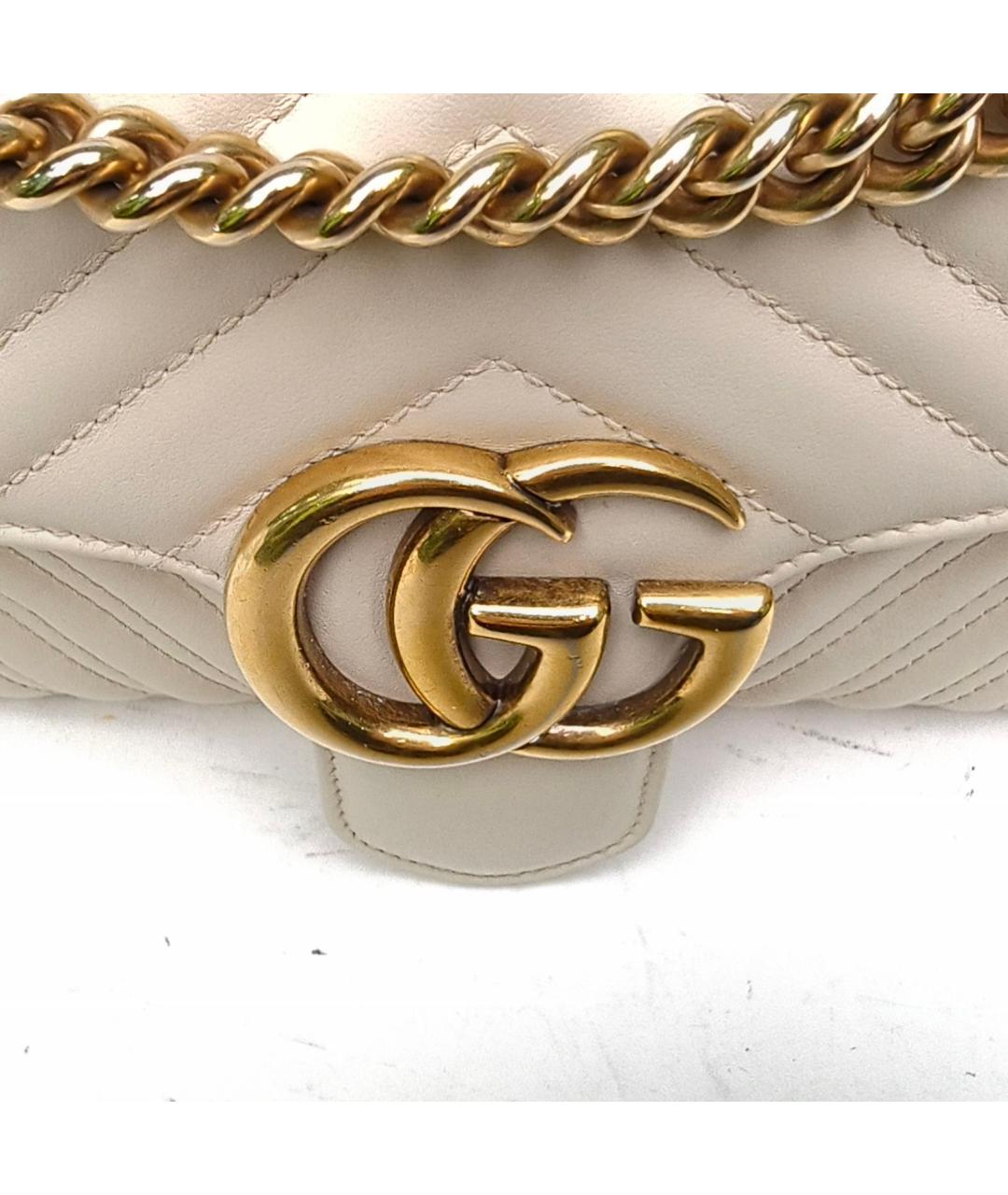 GUCCI Белая кожаная сумка через плечо, фото 7