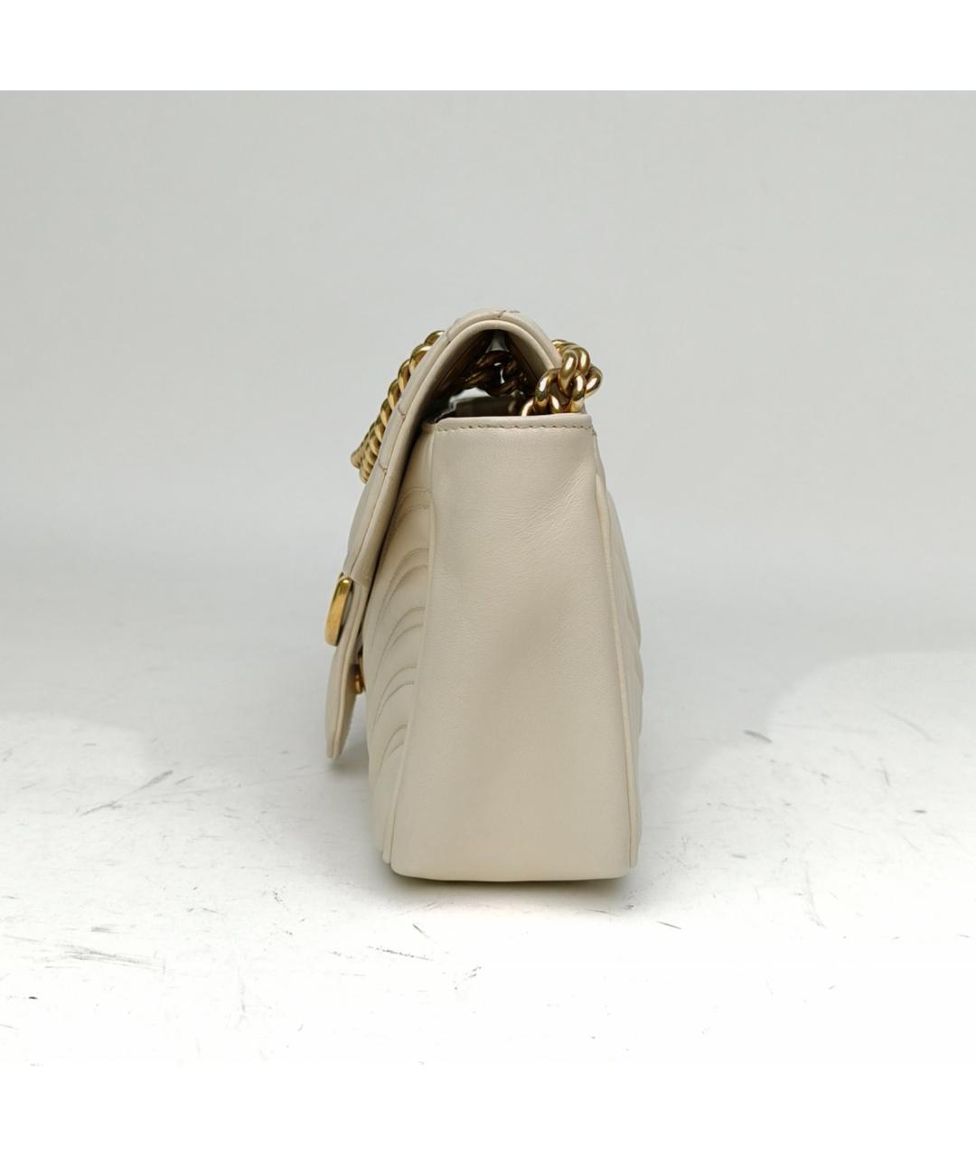 GUCCI Белая кожаная сумка через плечо, фото 3