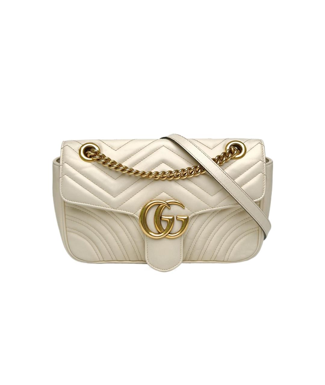 GUCCI Белая кожаная сумка через плечо, фото 9