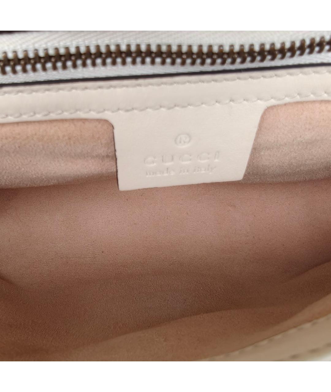 GUCCI Белая кожаная сумка через плечо, фото 8